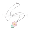 Resin Flower Pendant Necklaces NJEW-JN04727-4