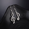 Musical Note Rhinestone Asymmetrical Earrings PW-WG64156-01-1