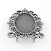 Tibetan Style Alloy Mirror Cabochon Settings TIBEP-S293-081AS-LF-2