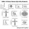 100Pcs 10 Styles Tibetan Style Alloy Pendants TIBEP-CJ0003-52-8