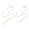 2Pcs 2 Colors 304 Stainless Steel Flat Bar Link Chain Necklace Making AJEW-JB01349-1