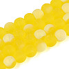 Frosted Transparent Glass Beads Strands GLAA-T032-T10mm-MBB11-1