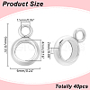 40Pcs 304 Stainless Steel Tube Bails STAS-LP0001-25-2