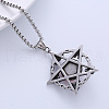 Vintage Punk Stainless Steel Evil Eye Hexagram Pendant Necklace Jewelry QO6667-3