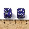 Cube Shape Polymer Clay Rhinestone Beads CLAY-NH0001-08A-3