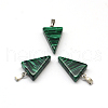 Triangle Dyed Malachite Pendants G-Q356-10-2