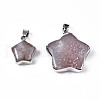 Natural Cherry Blossom Agate Pendants G-N326-105-2