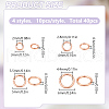40Pcs 4 Styles Brass Jump Rings KK-LP0001-36-2
