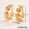 Luxurious Brass Flower Hoop Earrings NZ6033-5