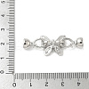 Butterfly Brass Micro Pave Clear Cubic Zirconia Fold Over Clasps KK-U059-28P-3