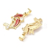 Brass Micro Pave Cubic Zirconia Pendants KK-C104-04C-G-2