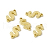 Rack Plating Brass Letter Connector Charms KK-C007-38G-S-1