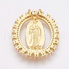 Brass Micro Pave Cubic Zirconia Pendants ZIRC-P075-12G-2