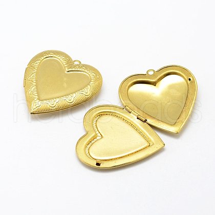 Brass Locket Pendants KK-P094-25-1