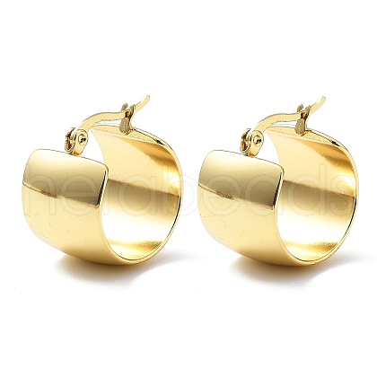 Ion Plating(IP) 304 Stainless Steel Thick Hoop Earrings for Women EJEW-L237-06G-1