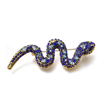 Snake Rhinestones Pins JEWB-M051-03G-1