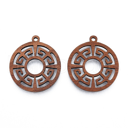 Chinese Style Natural Walnut Wood Pendants WOOD-N011-014-1