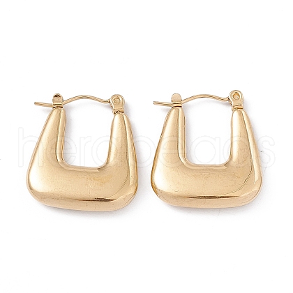 304 Stainless Steel Trapezoid Thick Hoop Earrings for Women EJEW-B018-07G-1