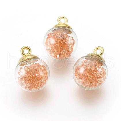 Transparent Glass Bottle Pendants GLAA-L018-11-A-1