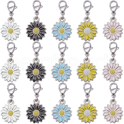 SUNNYCLUE 30Pcs Alloy Enamel Pendant Decorations HJEW-SC0001-49-1