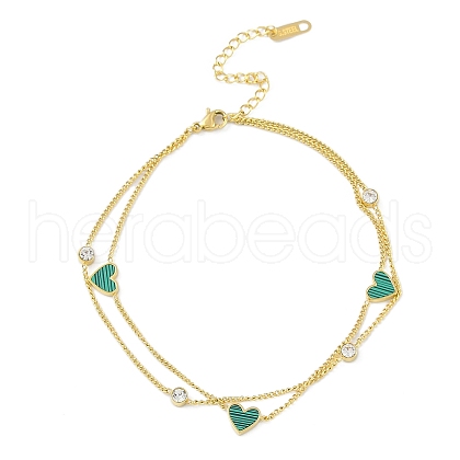 Ion Plating(IP) 304 Stainless Steel Double Layered Bracelets for Women BJEW-K254-18G-03-1