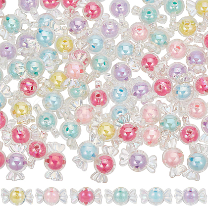 SOFPLATE 100Pcs Transparent Acrylic Beads TACR-SP0001-19-1
