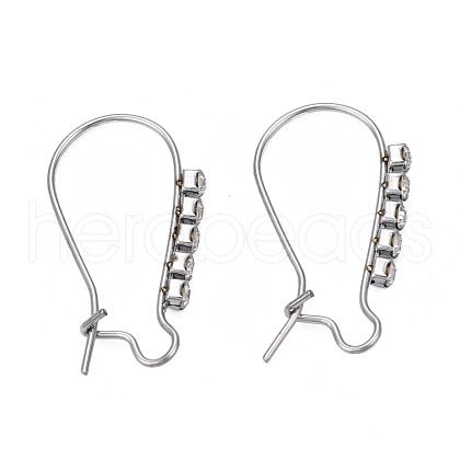 304 Stainless Steel Hoop Earrings Findings Kidney Ear Wires STAS-N092-138B-01-1