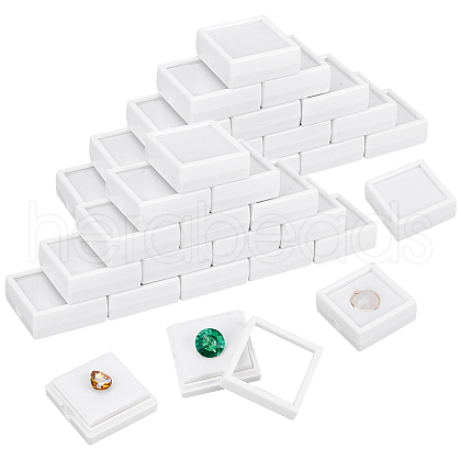 BENECREAT 48Pcs Plastic Jewelry Loose Diamond Gems Storage Boxes OBOX-BC0001-53-1