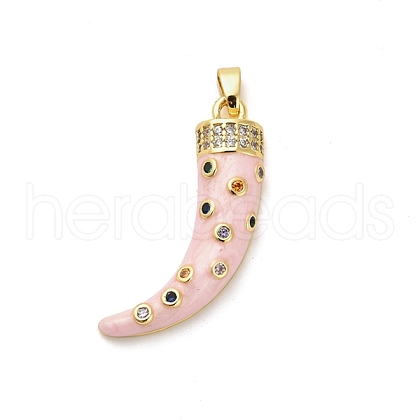 Brass Micro Pave Cubic Zirconia Pendants KK-M314-10G-01-1