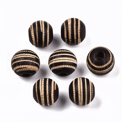 Painted Natural Wood Beads X-WOOD-T021-54A-02-1