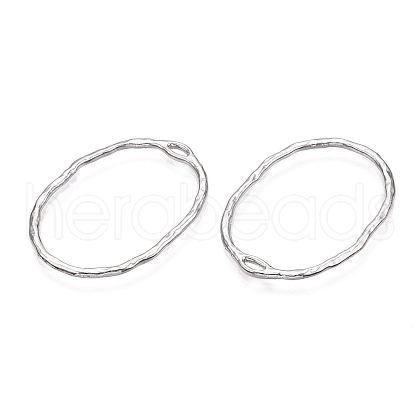Oval Rack Plating Alloy Pendants PALLOY-T090-01P-B-NR-1