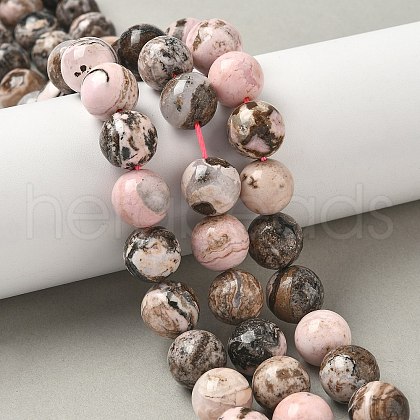 Natural Argentina Rhodonite Beads Strands G-G271-B02-12mm-1