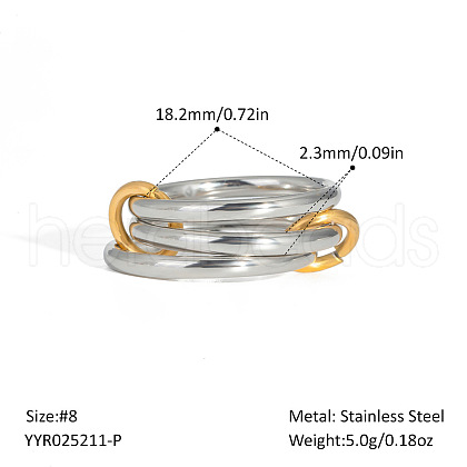 Stainless Steel Interlocking Stackable Rings for Women UZ3433-2-1