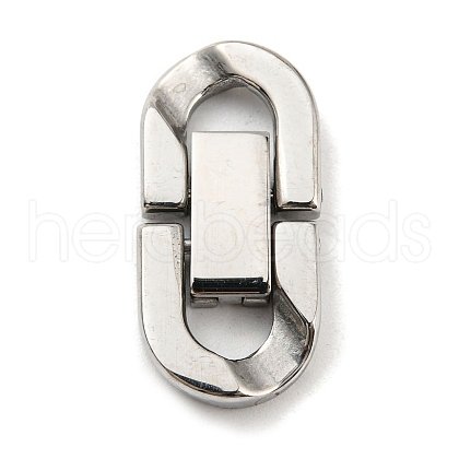 Non-Tarnish 304 Stainless Steel Fold Over Clasps STAS-D026-01A-P-1
