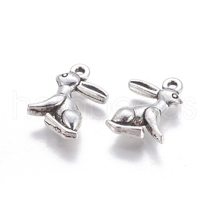 Tibetan Style Alloy Rabbit Pendants TIBEP-1437-AS-LF-1