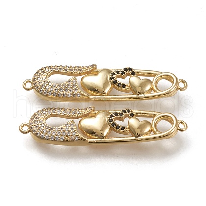 Brass Micro Pave Cubic Zirconia Links Connectors ZIRC-F116-23-G-1