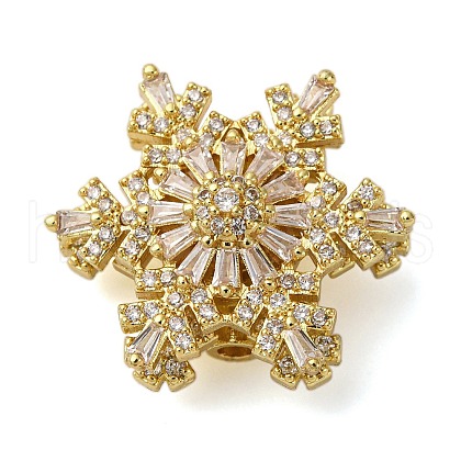 Brass Micro Pave Cubic Zirconia Beads KK-D378-19G-01-1