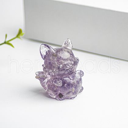 Natural Kunzite Fox Display Decorations WG88930-12-1