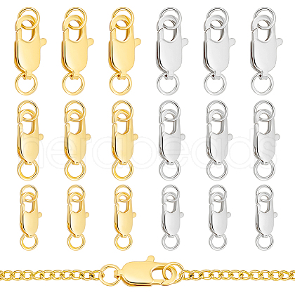   24Pcs 6 Styles Brass Lobster Claw Clasps FIND-PH0018-74-1