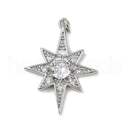 Brass Micro Pave Cubic Zirconia Pendants KK-R230-05P-1