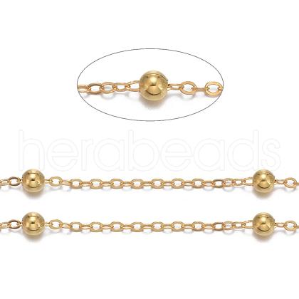 Brass Flat Oval Cable Chains X-CHC018Y-G-1