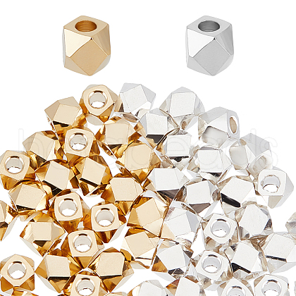 GOMAKERER 60Pcs 2 Colors Brass Spacer Beads KK-GO0001-35-1