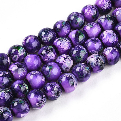 Baking Painted Glass Beads Strands X1-DGLA-N003-10mm-A07-1