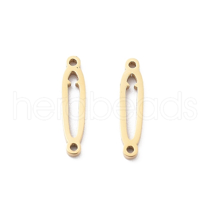 304 Stainless Steel Oval Connector Charms STAS-M111-04G-1