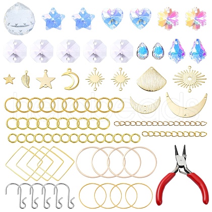 DIY Glass Suncatchers Pendants Pendant Decoration Making Kit DIY-YW0008-99-1