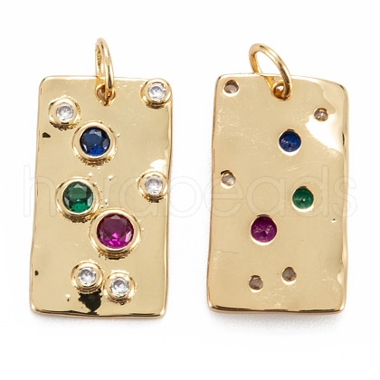 Brass Micro Pave Cubic Zirconia Charms ZIRC-G170-03G-1