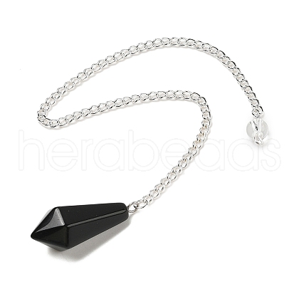 Natural Obsidian Cone Pointed Dowsing Pendulums G-A249-02S-02-1