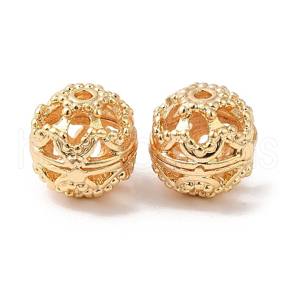 Hollow Brass Beads KK-K333-06G-1