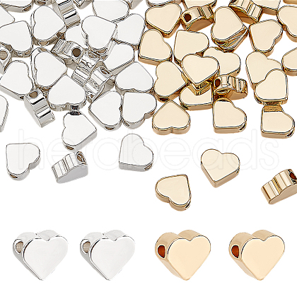   100Pcs 2 Colors Brass Beads KK-PH0010-86-1