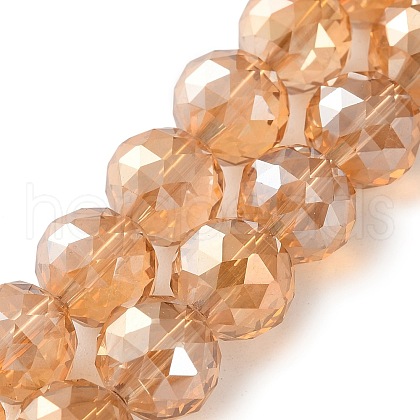 Transparent Electroplate Glass Beads Strands EGLA-N002-34D-F01-1